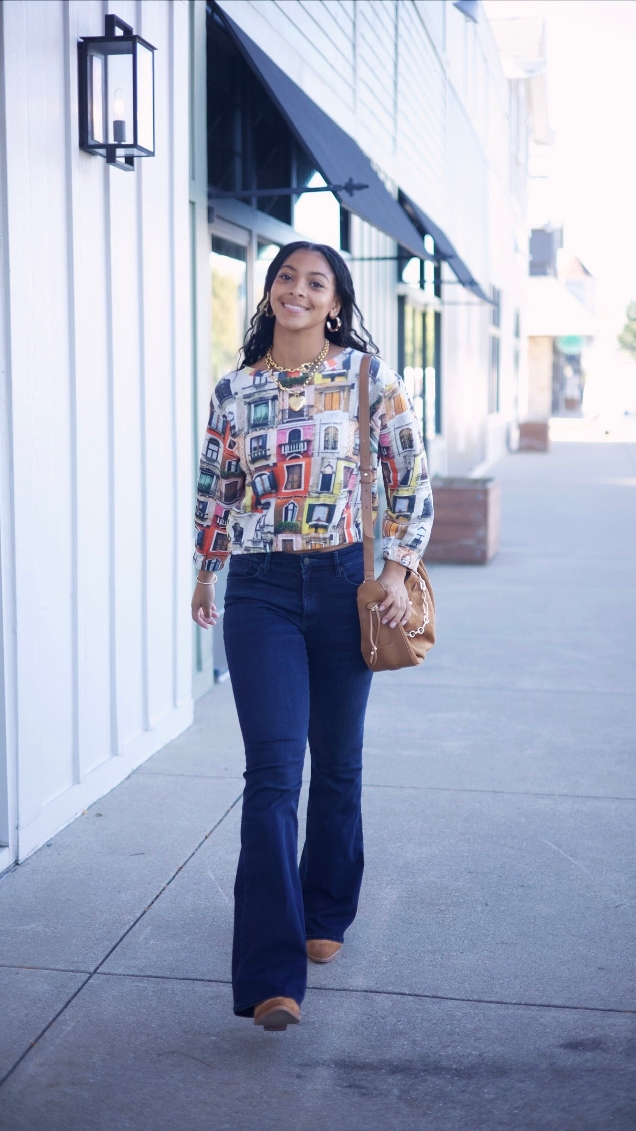 Ivy Jane Popover Novelty Knit Top - Windows