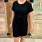 Raquel Ribbed T-Shirt Dress - Black