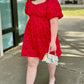 Red Jacquard Bubble Dress