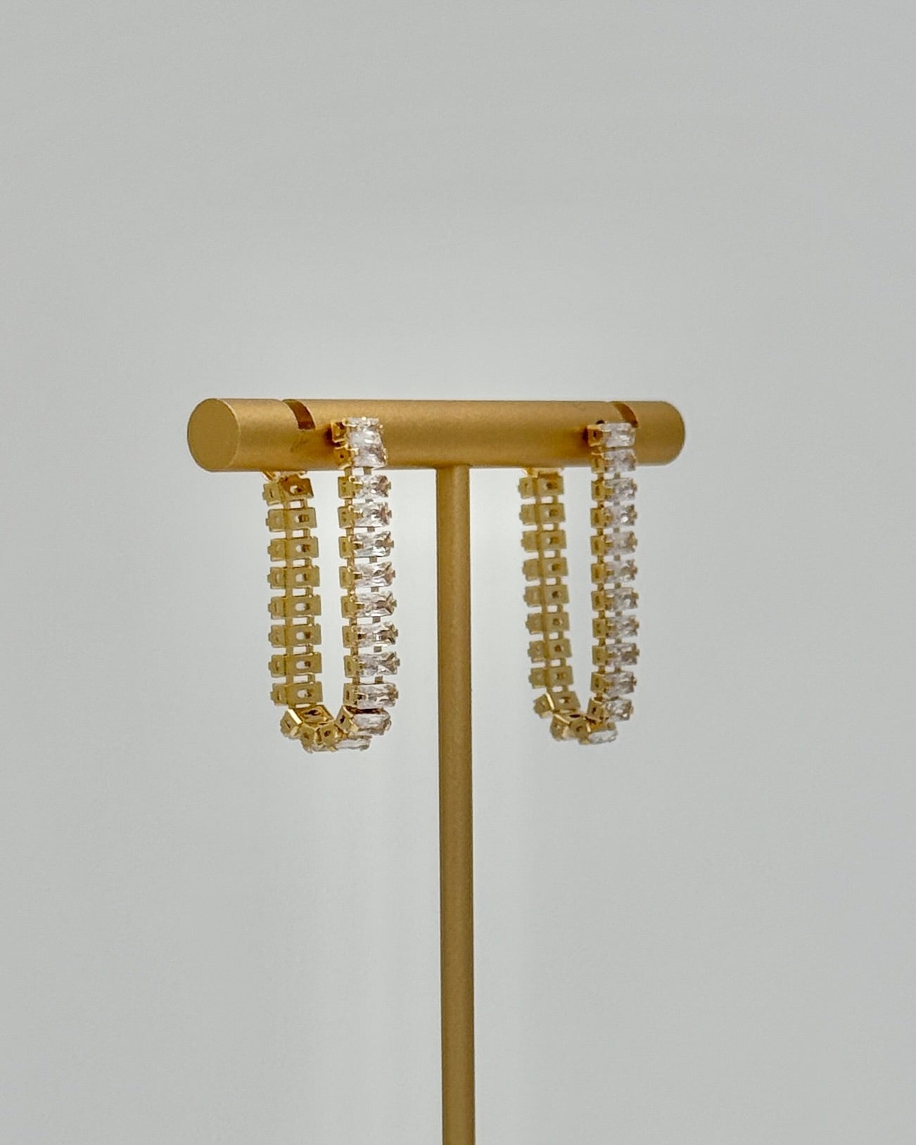 Gold Crystal Slinky Hoop Earrings