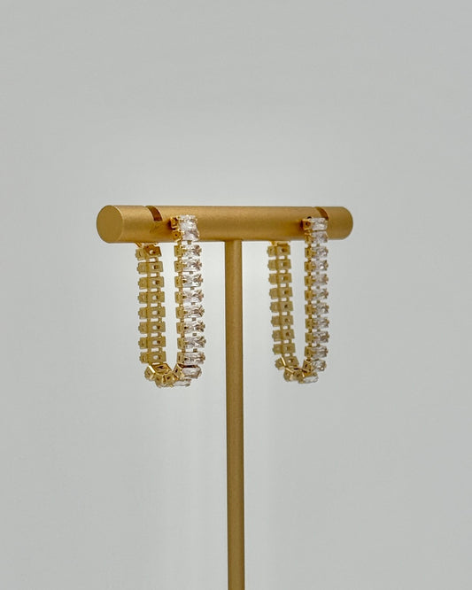 Gold Crystal Slinky Hoop Earrings