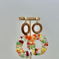 Fabric Wrapped Earring - Orange