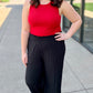 Terrific Textured Wide Leg Pant - Black