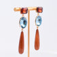 Brown Crystal Linear Drop Earrings