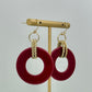 Gold/Wine Braided Drop Earrings