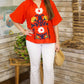 Lisa Floral Embroidered Top - Red