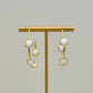 White Agate & Gold Hoop Earrings