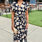Beatrice Floral Wrap Dress - Black