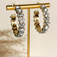 Mini Crystal Hoop Earrings - Gold Clear