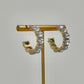 Small Gold Crystal Hoop Earrings - Diamond
