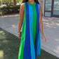 Sloane Colorblock Dress - Green/Royal