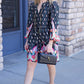 Frances Floral Dress - Black