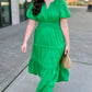 Summer Smocked Maxi Dress - Green