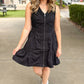 Zip Mini Dress - Black