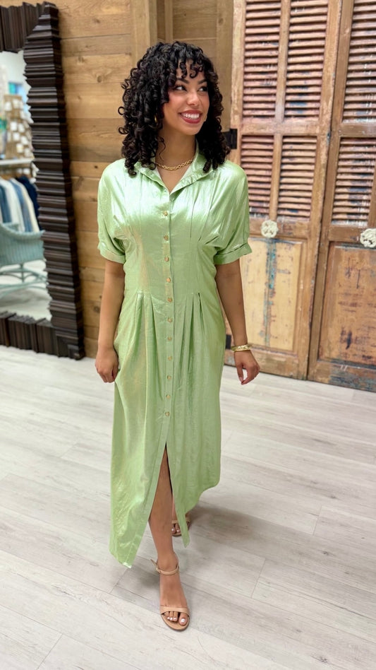 Emily McCarthy Georgia Dress - Opal Green