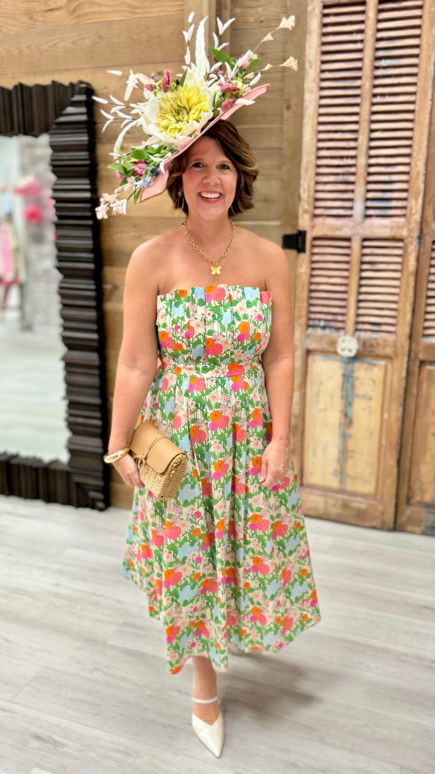 Marigold Strapless Scallop Dress