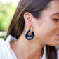 Layered Circle Earrings - Navy