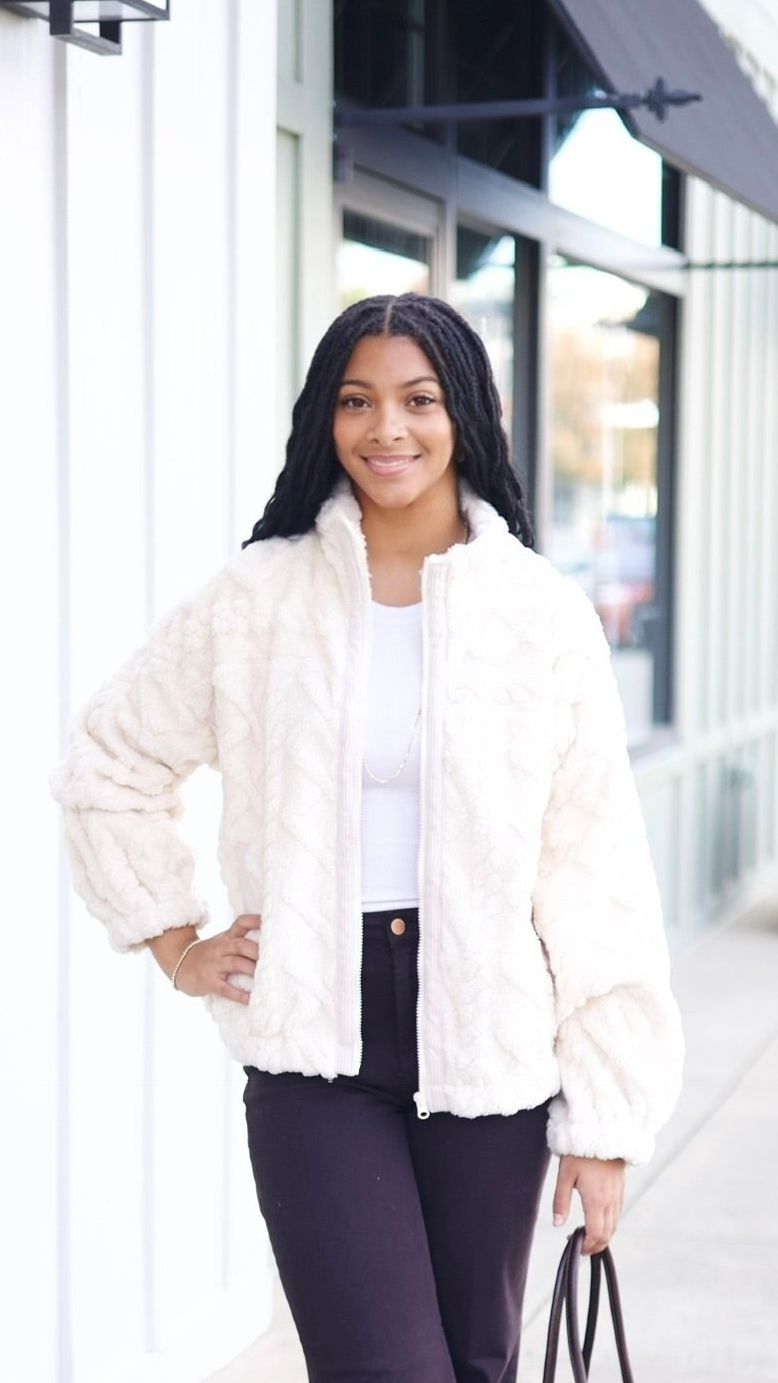 Mallory Fluffy Jacket - Ecru