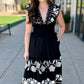 Enchanting Embroidered Midi Dress - Black