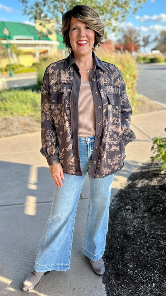 Neutral Floral Shacket