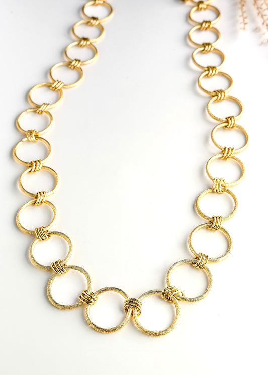 Yochi Abstract Golden Circle Necklace