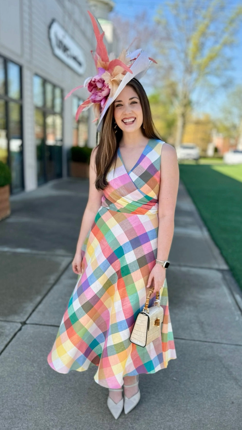 Jude Connally Easton Stretch Linen Dress - Plaid Multi