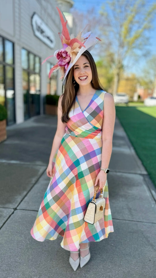 Jude Connally Easton Stretch Linen Dress - Plaid Multi
