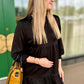 So Satin Tiered Dress - Black