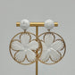 Raffia Flower Earrings - White