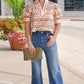 Sara Tulip V Neck Top - Ecru