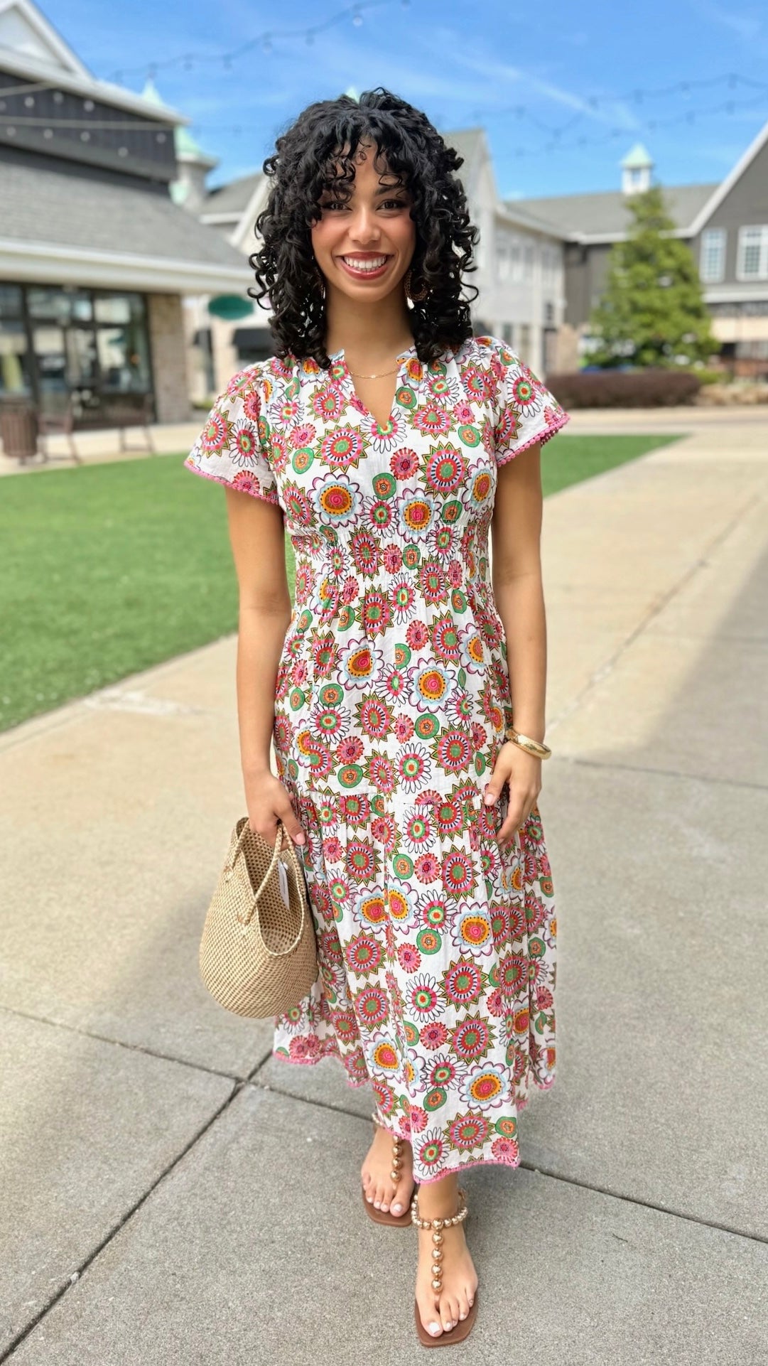 Uncle Frank Shirred Front Dress - Multi
