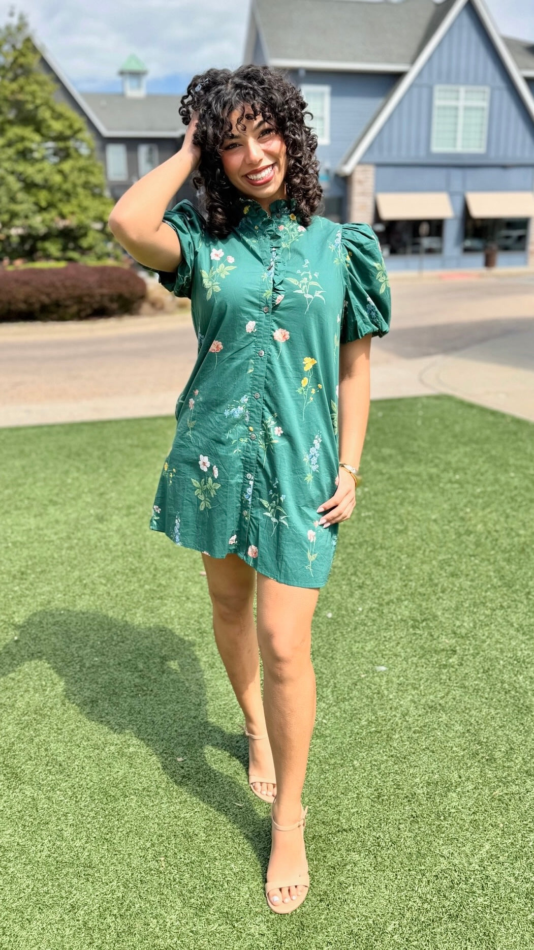 Tessa Floral Dress - Hunter