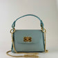 Gold Ring Leather Mini Bag - Light Blue