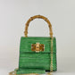 German Fuentes Bamboo Leather Bag - Green