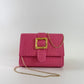 Lillie Straw Clutch Pink