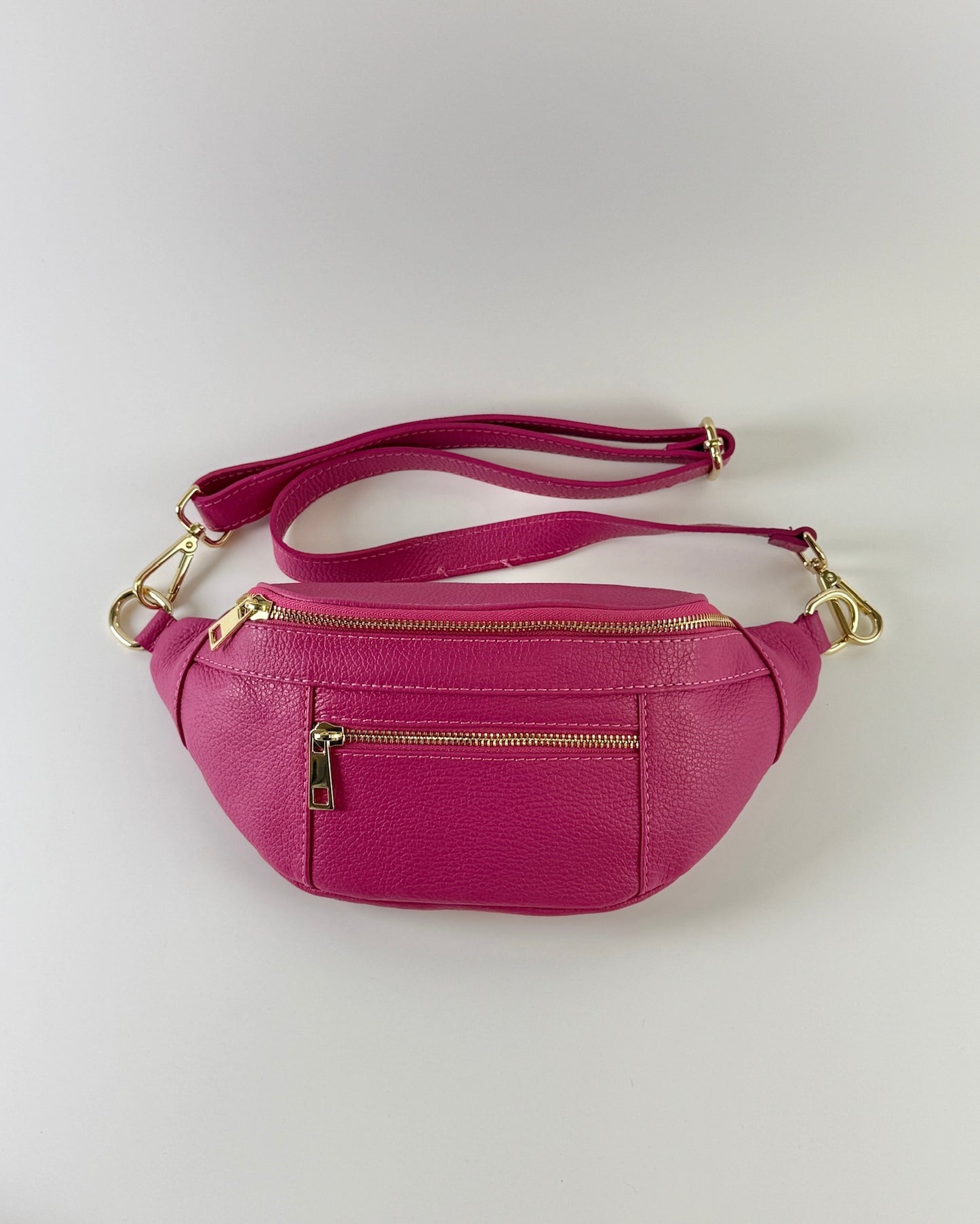 German Fuentes Leather Sling Bag - Fuchsia