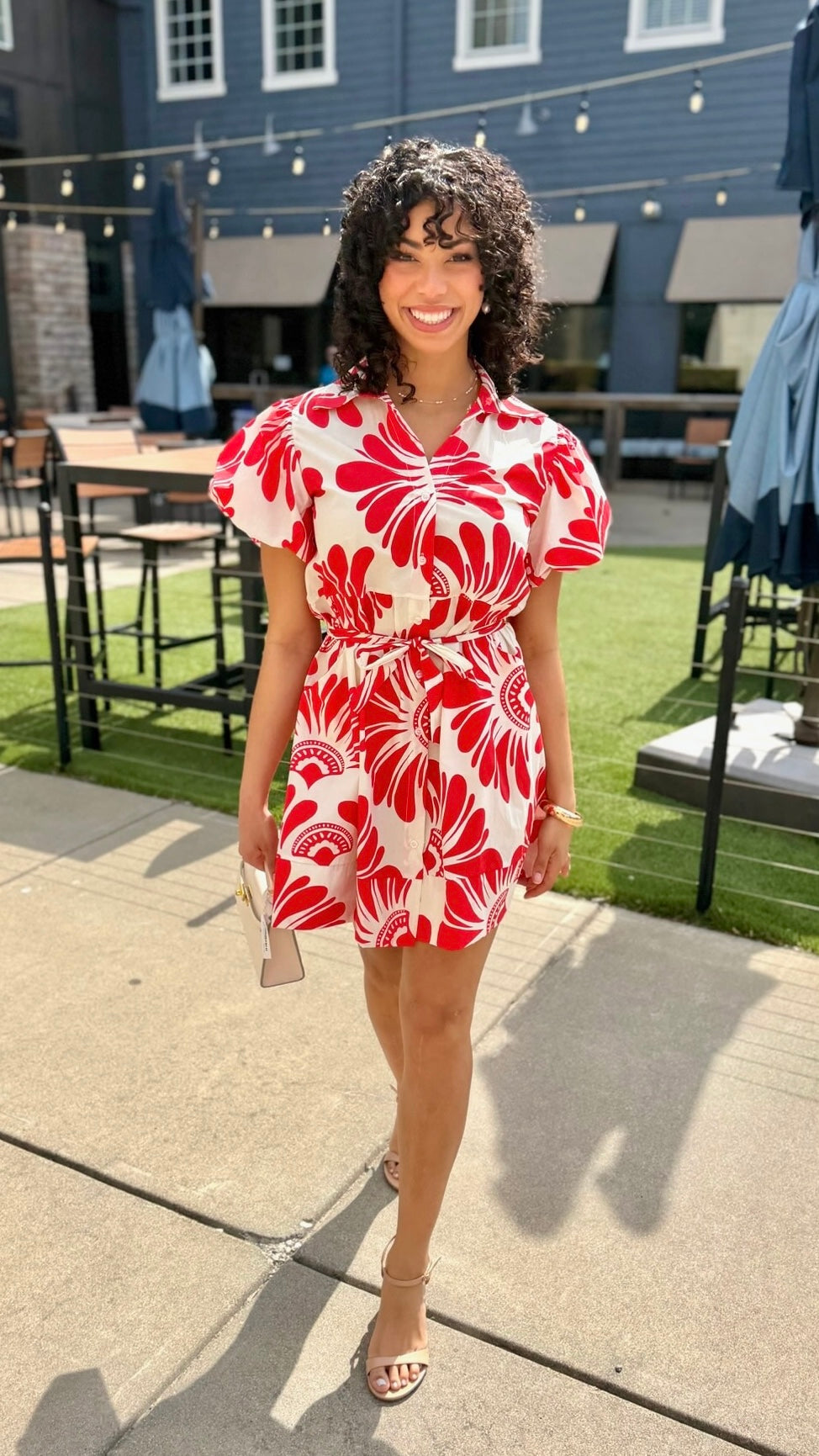 Sofia Nelda Dress - Red Damascus