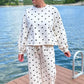 Jianna Polka Dot Leisure Pant - Ivory & Black