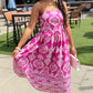 Lola Abstract Dress - Magenta