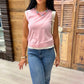 Elise Double Layered Knit Top - Pink
