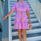 Uncle Frank Cross Stitched Dress - Pink