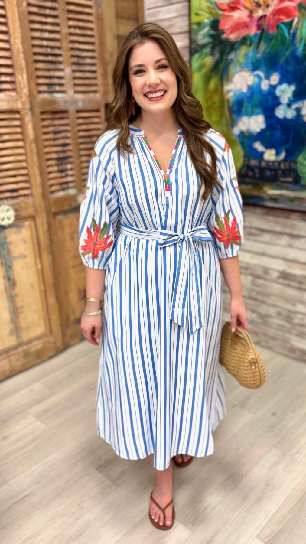 Cadence Flower Dress - Blue