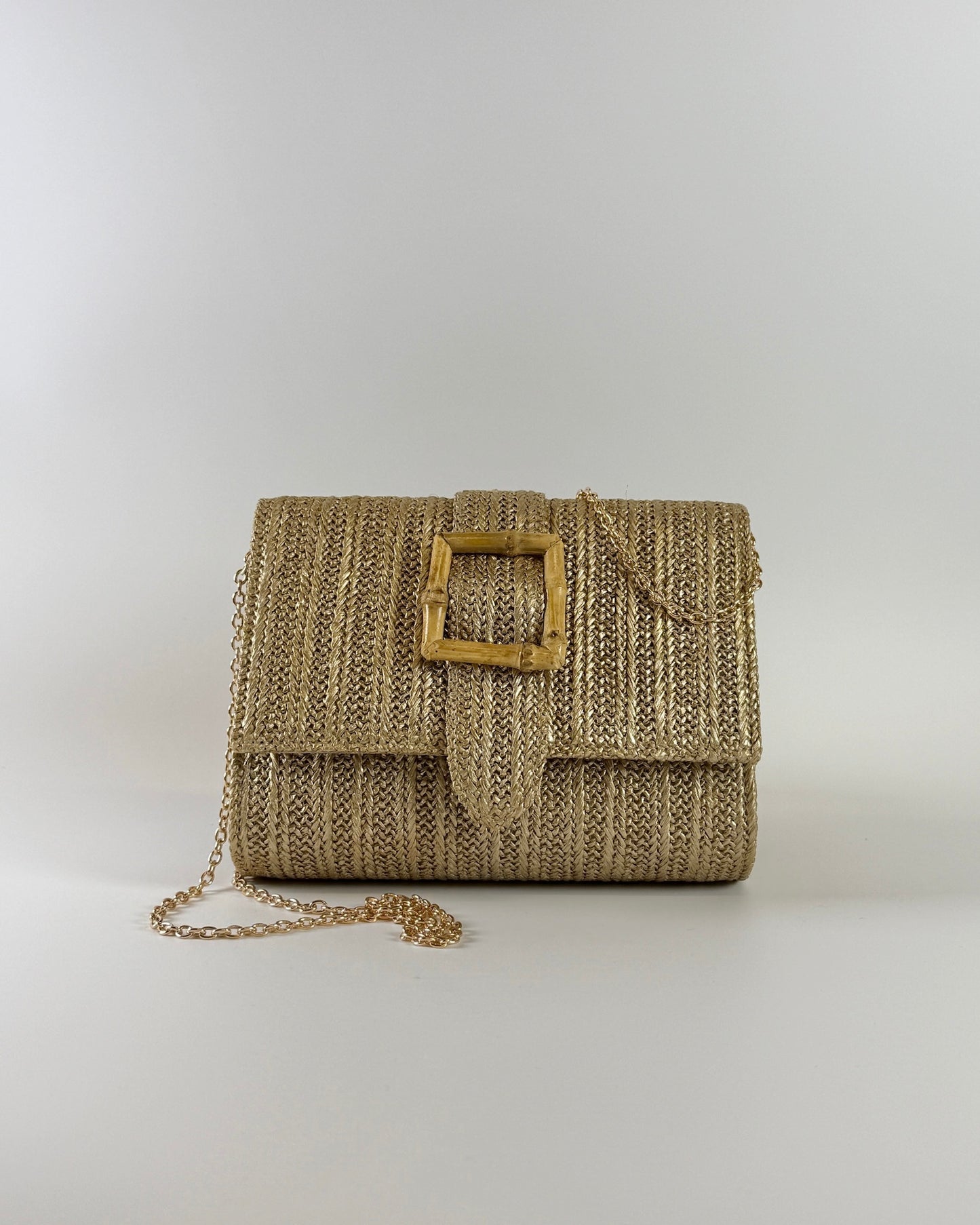 Janie Straw Clutch - Gold