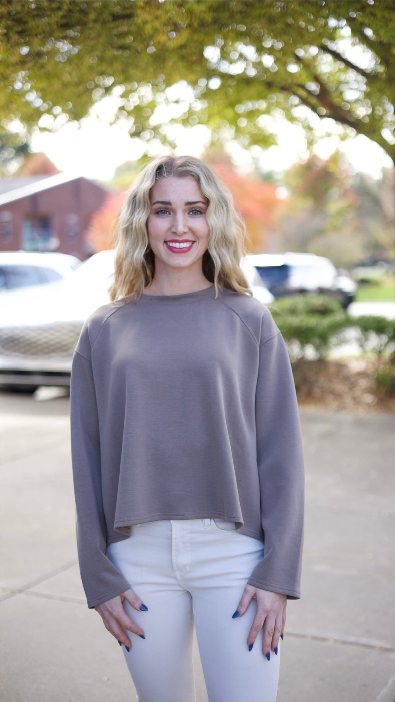 Claire Pleat Pullover - Mocha