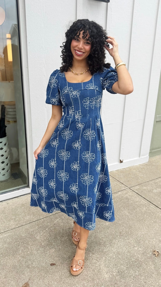 Daisy Denim Midi Dress