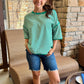 GREEN & WHITE STRIPE TOP