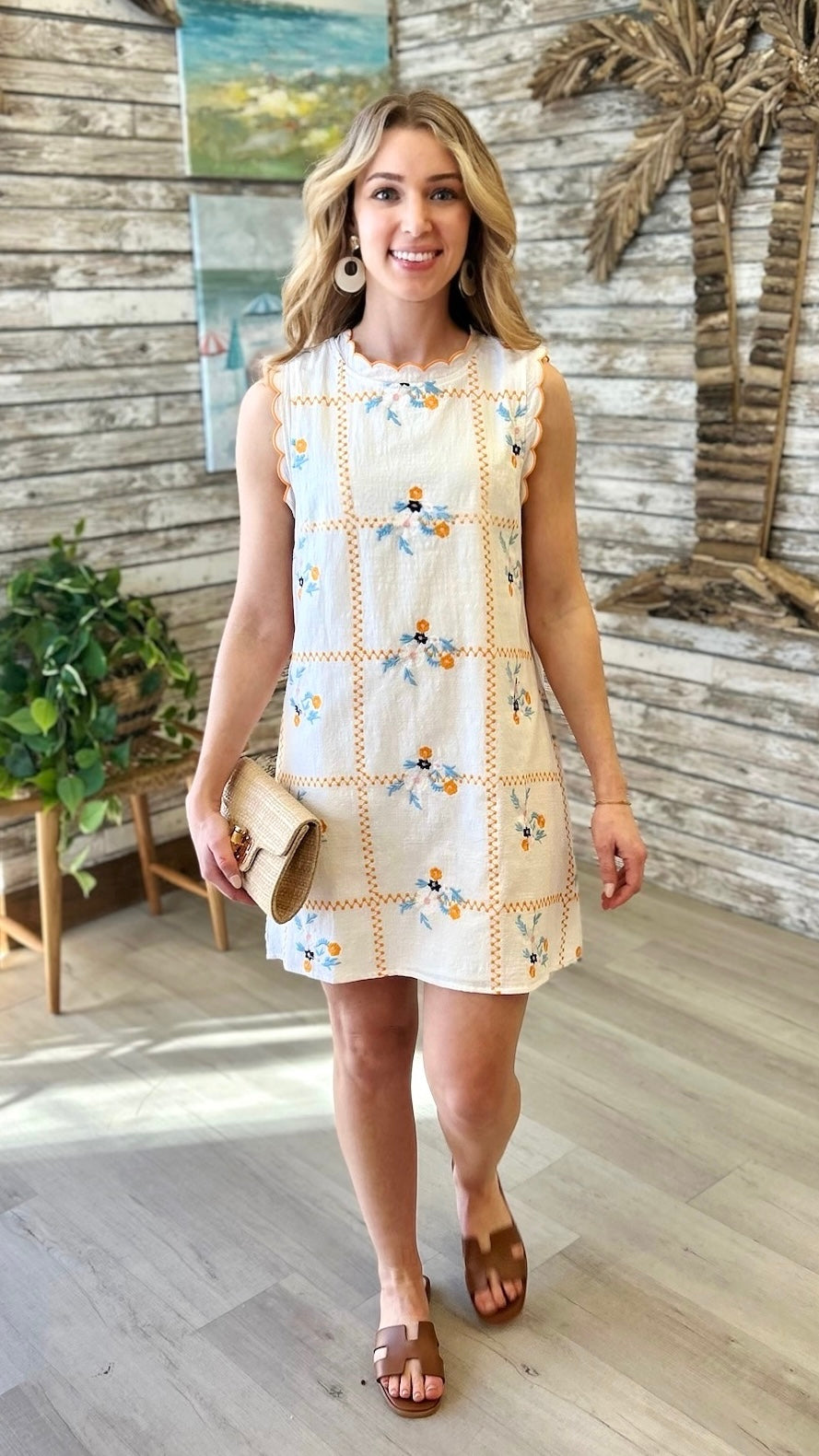 Lori Embroidered Dress - Ivory