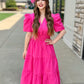 Sweet Smocked Tiered Maxi Dress - Pink