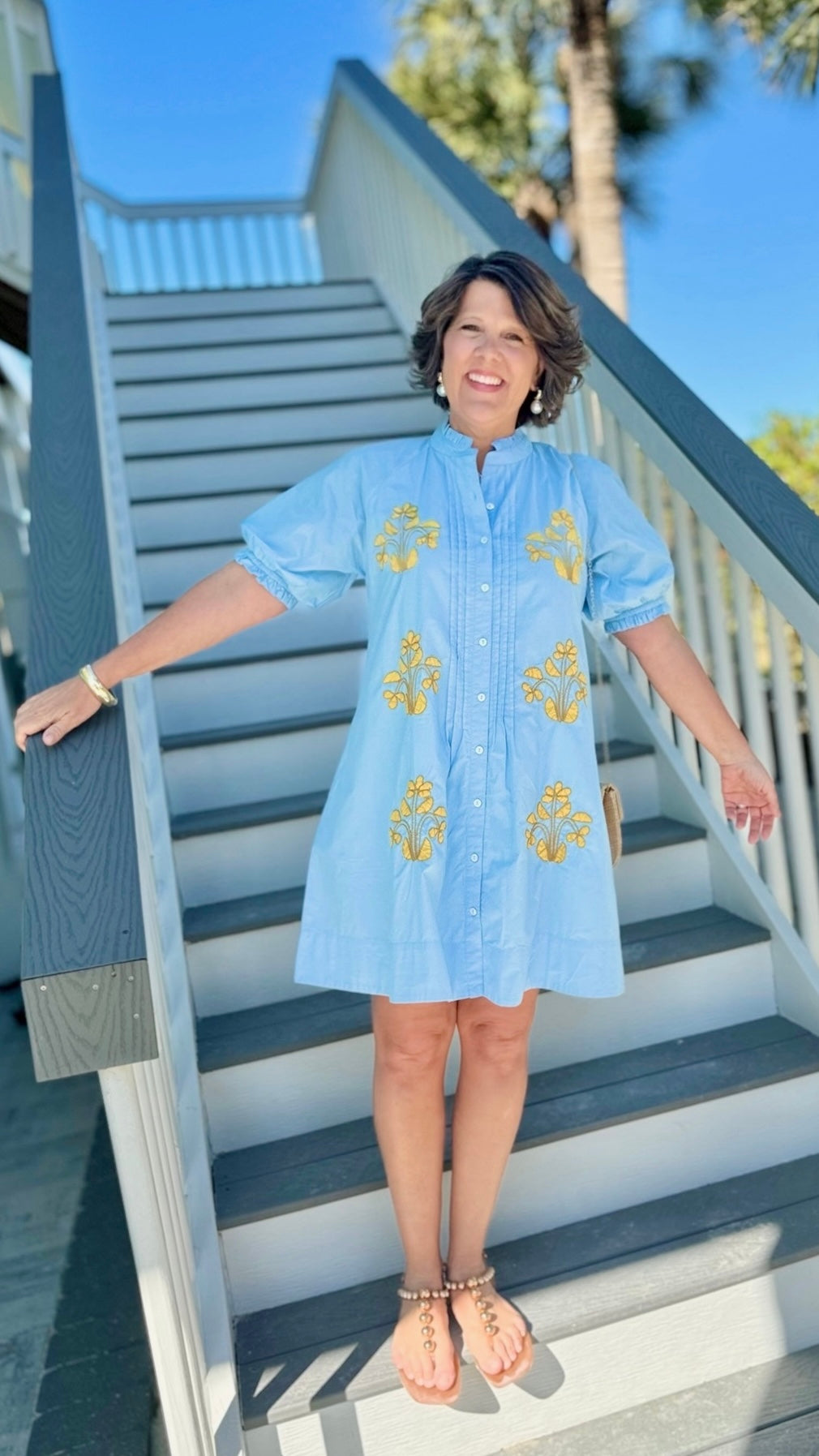 Uncle Frank Embroidery Dress - Blue