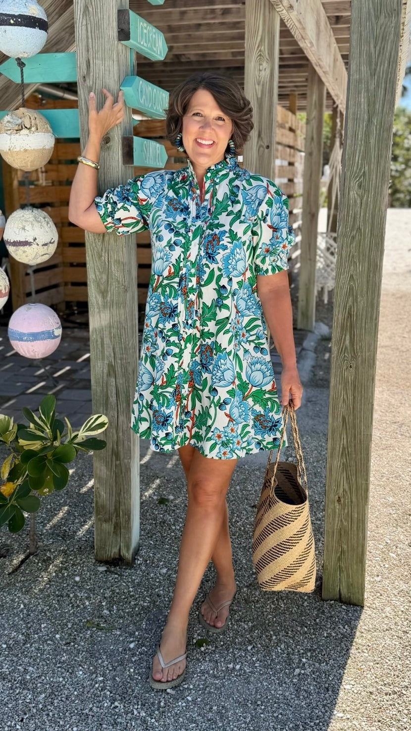 uncle frank dress Uncle Frank Embroidered Fish Shirt Dress